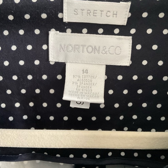 Norton & Co.Black  w White Polka Dots Knee Length Jacket. Size 14 - Picture 5 of 5